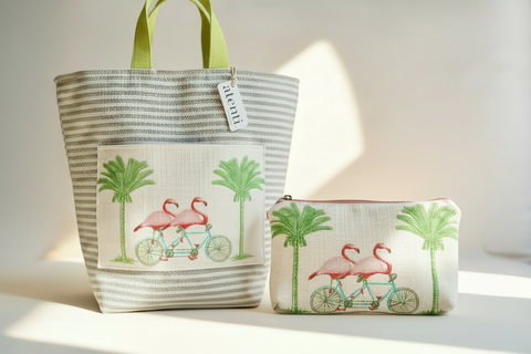 Flamingo Hope Basket– Atenti USA Handmade Embroidered Floral Knitting & Crochet Tote