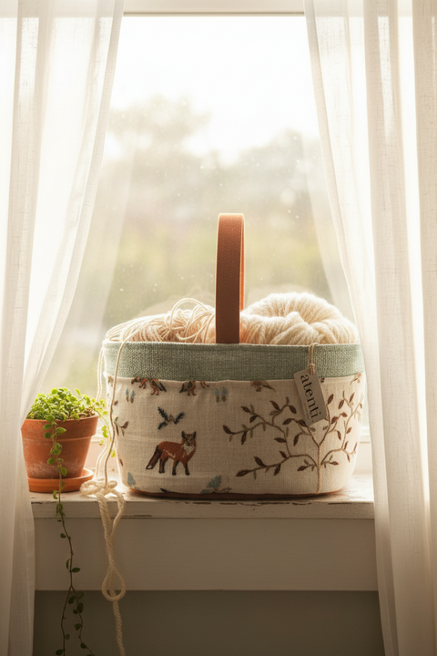 Foxy Caddy – Handmade USA Embroidered Yarn & Notions Organizer, Atenti Project Bag