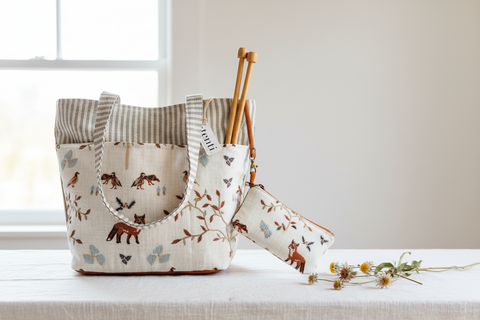 The Foxy Project Tote-Needle Arts/Craft Carryall, Atenti USA Handmade