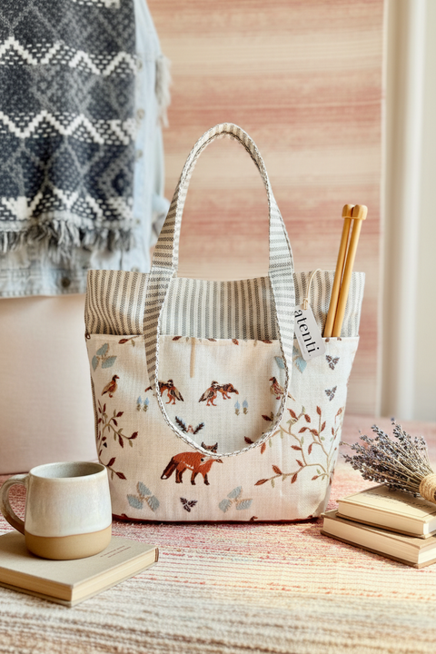 The Foxy Project Tote-Needle Arts/Craft Carryall, Atenti USA Handmade
