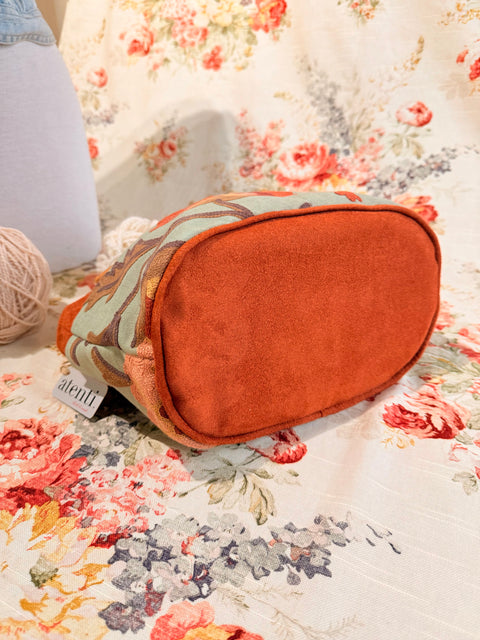 Terra Caddy – Handmade USA Embroidered Floral Yarn & Notions Organizer