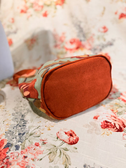 Terra Tall Caddy– Handmade USA Embroidered Floral Yarn & Notions Organizer