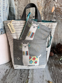 Mamallama Gray Hope Basket and Circular Case Gift Set