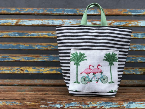 Flamingo Hope Basket– Atenti USA Handmade Embroidered Floral Knitting & Crochet Tote